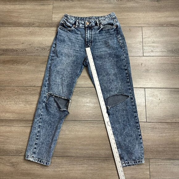 Aero Jeans Size 6 Denim Mom Medium Wash Distressed Aeropostale Blue - Picture 7 of 7
